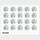 Hummingbird and Wisteria Painting Ronde Sticker (Vel)