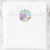 Hummingbird and Wisteria Painting Ronde Sticker (Tas)