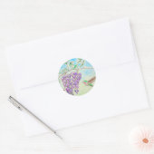 Hummingbird and Wisteria Painting Ronde Sticker (Envelop)