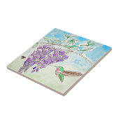 Hummingbird and Wisteria Painting Tegeltje (Zijkant)
