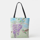 Hummingbird and Wisteria Painting Tote Bag (Achterkant)