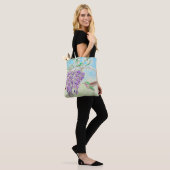 Hummingbird and Wisteria Painting Tote Bag (Op model)