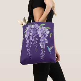 Hummingbird and Wisteria Tote Bag