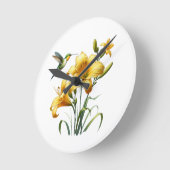 Hummingbird and Yellow Lilies Round Clock Ronde Klok (Hoek)