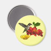 Hummingbird and Zinnias Magneet (Voorkant / Achterkant)