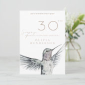 Hummingbird ANY Surprise Birthday Invitation Kaart (Staand voorkant)