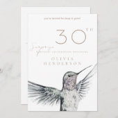 Hummingbird ANY Surprise Birthday Invitation Kaart (Voorkant / Achterkant)
