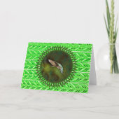 Hummingbird Art Bright Green Note Kaart (Voorkant)