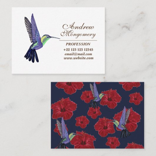 Hummingbird Art Custom Professional Visitekaartje (Voorkant / Achterkant)