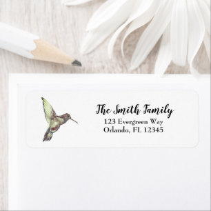 Hummingbird Art Natuur Painting Return Address Etiket