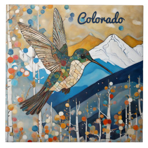 Hummingbird Art Nouveau Tegeltje