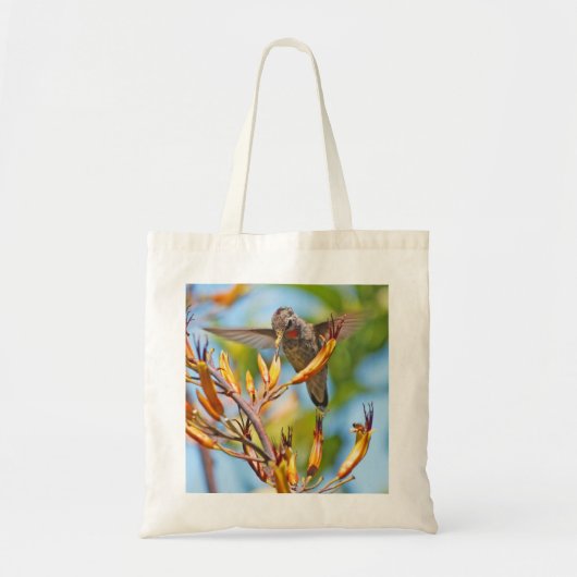 Hummingbird at Flax Flower Tote Bag (Voorkant)