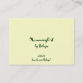 Hummingbird ATC Visitekaartje (Achterkant)