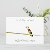 Hummingbird Baby shower Uitnodiging: genderneutraa Kaart (Staand voorkant)