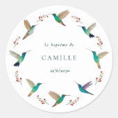 Hummingbird Baptism Ronde Sticker (Voorkant)