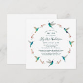 Hummingbird Baptisme Invitation Aankondiging (Voorkant / Achterkant)