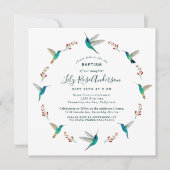 Hummingbird Baptisme Invitation Aankondiging (Voorkant)