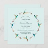 Hummingbird Baptisme Invitation Aankondiging (Voorkant / Achterkant)