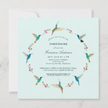 Hummingbird Baptisme Invitation
