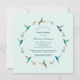 Hummingbird Baptisme Invitation Aankondiging