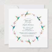 Hummingbird Baptisme Invitation Aankondiging (Voorkant)