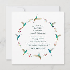 Hummingbird Baptisme Invitation Aankondiging