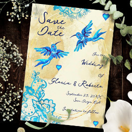 Hummingbird Baroque Gold Elegance Mexican Wedding Save The Date