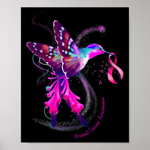 Hummingbird bevat roze lintstof borstkanker Awaren Poster