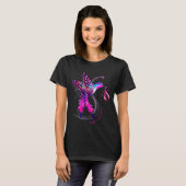Hummingbird bevat roze lintstof borstkanker Awaren T-shirt (Voorkant volledig)