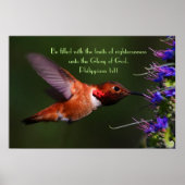 Hummingbird bible verse Philippians 1:11 Poster (Voorkant)