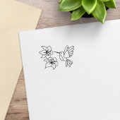 Hummingbird bij Flowers 2 Rubberstempel