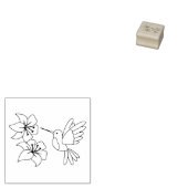Hummingbird bij Flowers 2 Rubberstempel (Gestempeld)