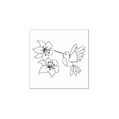 Hummingbird bij Flowers 2 Rubberstempel (Afrduk)
