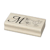 Hummingbird bij Flowers Monogram Rubberstempel (Stempel)