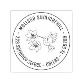 Hummingbird bij Flowers Round Address 2 Zelfinktende Stempel (Design)