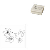 Hummingbird bij Flowers Rubberstempel (Gestempeld)