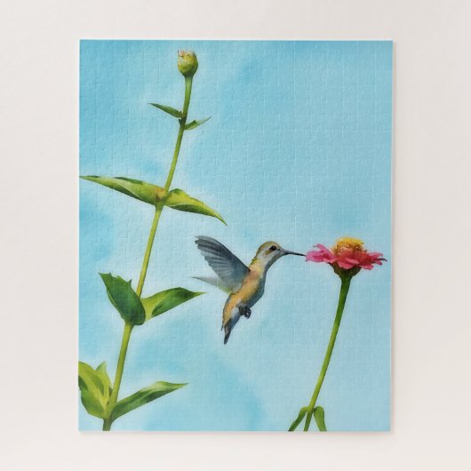 Hummingbird Bird Art Pretty Puzzle Legpuzzel (Verticaal)