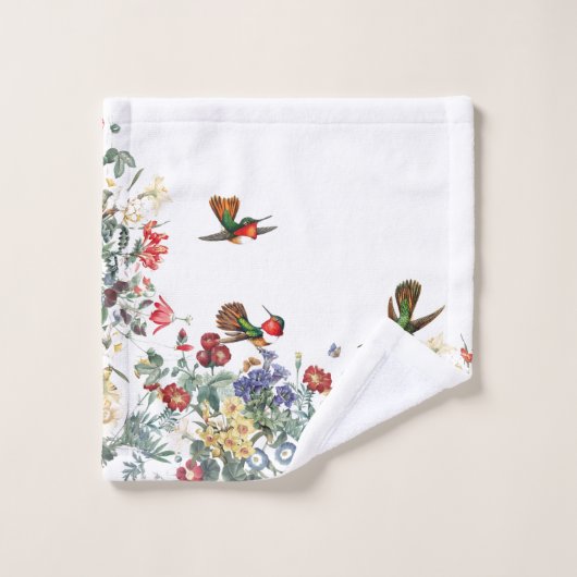 Hummingbird Bird Butterfly Flower Bath Set Bad Handdoek (Wasdoekje)