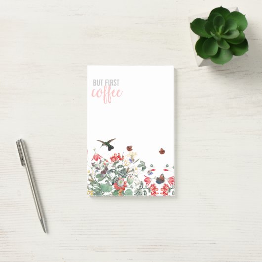 Hummingbird Bird Butterfly Flowers Coffee Notes (Kantoor)