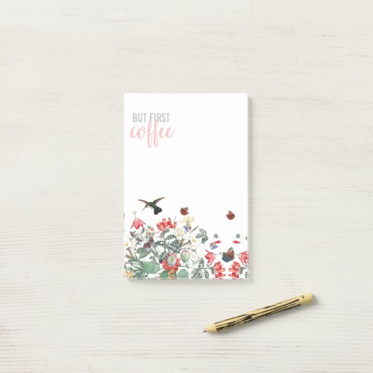 Hummingbird Bird Butterfly Flowers Coffee Notes (Op bureau)