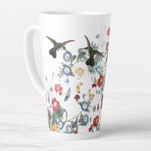 Hummingbird Bird Butterfly Garden Flower Latte Mok