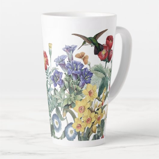 Hummingbird Bird Butterfly Garden Flower Latte Mok (Rechterhoek)