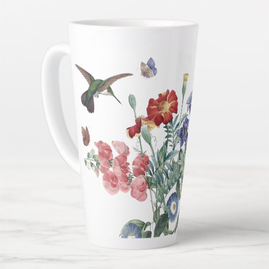 Hummingbird Bird Butterfly Garden Flower Latte Mok (Linkerhoek)