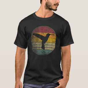 Hummingbird Bird  Distress Retro Silhouet T-shirt