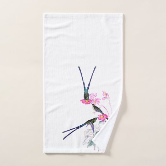 Hummingbird Bird Flowers Bath Towel Set Bad Handdoek (Handdoek)