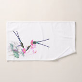 Hummingbird Bird Flowers Bath Towel Set Bad Handdoek (Handdoek)