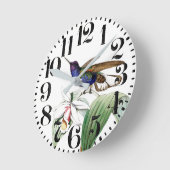 Hummingbird Bird Flowers Big Number Wall klok (Hoek)