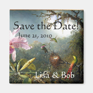 Hummingbird Bird Flowers Floral Save the Date Magneet