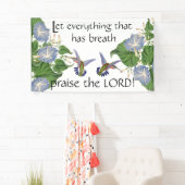 Hummingbird Bird Flowers Pauze Christelijk Spandoek (Insitu)