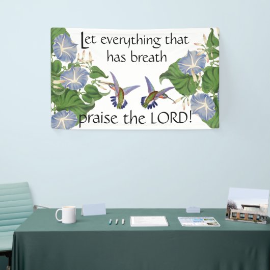 Hummingbird Bird Flowers Pauze Christelijk Spandoek (Beurs)